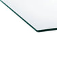 47" Clear and Silver Glass And Steel Cross Legs Coffee Table