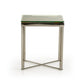 22" Silver and Brown Reclaimed Wood Glass and Steel Square End Table