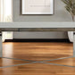 80" Clear And Silver Solid Wood And Stainless Steel Trestle Base Dining Table