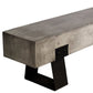 75" Gray and Black Metal and Concrete Indoor Outdoor Bench