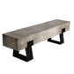 75" Gray and Black Metal and Concrete Indoor Outdoor Bench