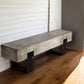 75" Gray and Black Metal and Concrete Indoor Outdoor Bench