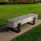 75" Gray and Black Metal and Concrete Indoor Outdoor Bench