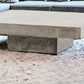 43" Gray and Dark Gray Concrete Square Block Coffee Table