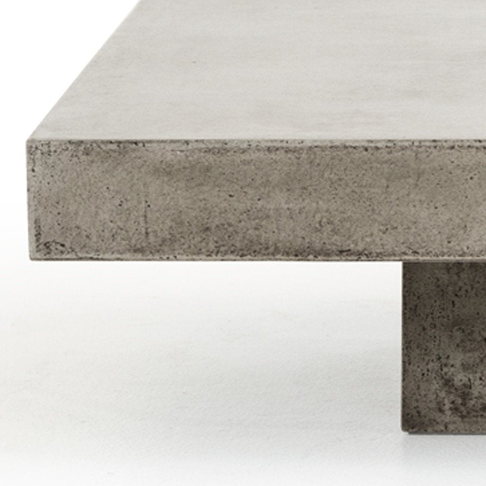 43" Gray and Dark Gray Concrete Square Block Coffee Table
