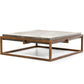 42" Dark Gray and Rust Concrete And Iron Square Abstract Coffee Table