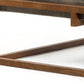 42" Dark Gray and Rust Concrete And Iron Square Abstract Coffee Table