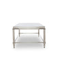 55" Clear and Silver Glass And Steel Coffee Table