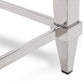 55" Clear and Silver Glass And Steel Coffee Table