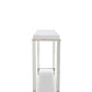 55" Silver Glass and Stainless Steel Frame Console Table