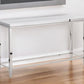 55" Silver Glass Frame Console Table