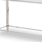 55" Silver Glass Frame Console Table