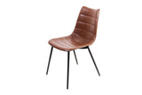 Set of Two Brown and Black Upholstered Faux Leather Dining Side Chairs