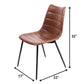 Set of Two Brown and Black Upholstered Faux Leather Dining Side Chairs