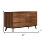 30" Walnut Solid Wood Five Drawer Chest
