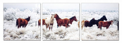 Set of Three White Canvas Square Framed Art
