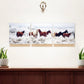 Set of Three White Canvas Square Framed Art