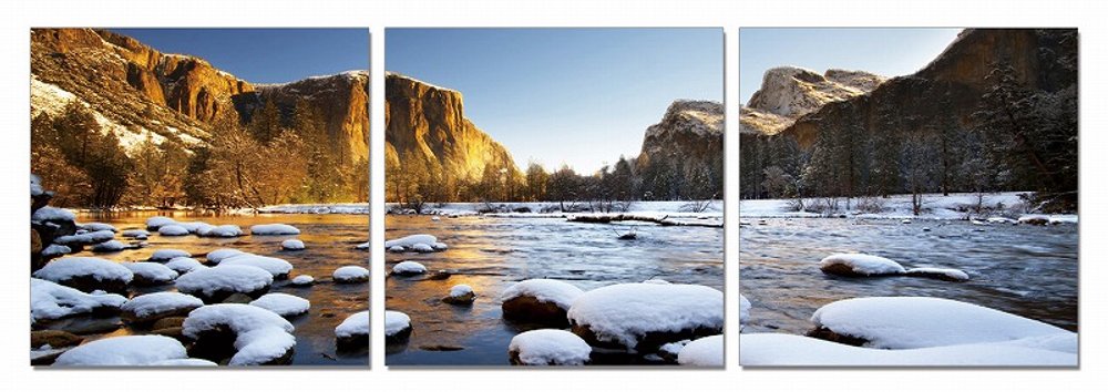 Set of Three White Canvas Square Framed Art
