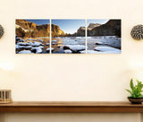 Set of Three White Canvas Square Framed Art