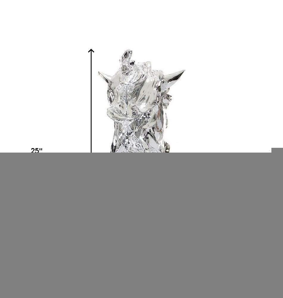 11" Silver Glass Figurine Tabletop Sculpture