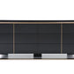 55" Black And Gold Solid Wood Six Drawer Double Dresser