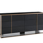 55" Black And Gold Solid Wood Six Drawer Double Dresser