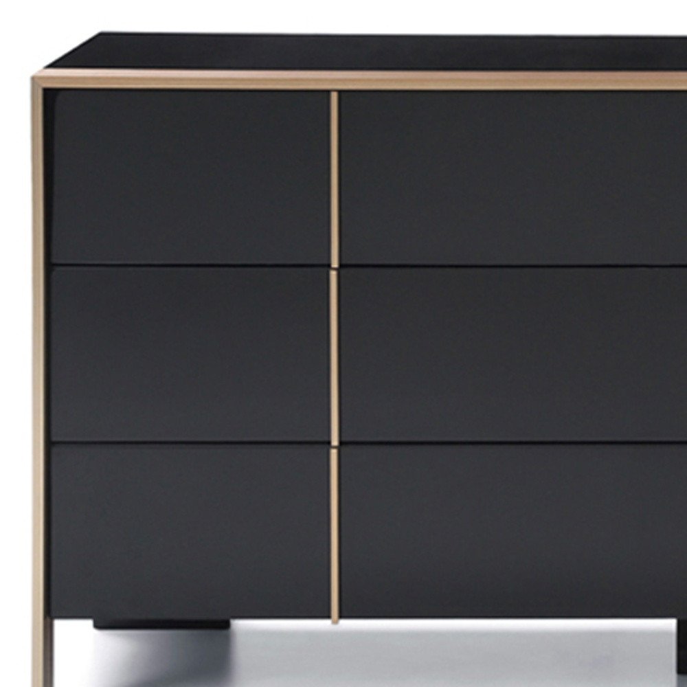 29" Black And Brushed Bronze Dresser