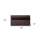 59" Brown Solid Wood Sideboard with Glass Doors