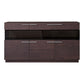 59" Brown Solid Wood Sideboard with Glass Doors