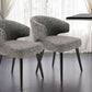 Gray and Black Upholstered Fabric Wing Back Dining Arm Chair