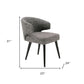 Gray and Black Upholstered Fabric Wing Back Dining Arm Chair