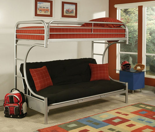 White Twin Contemporary Metal Bunk Bed