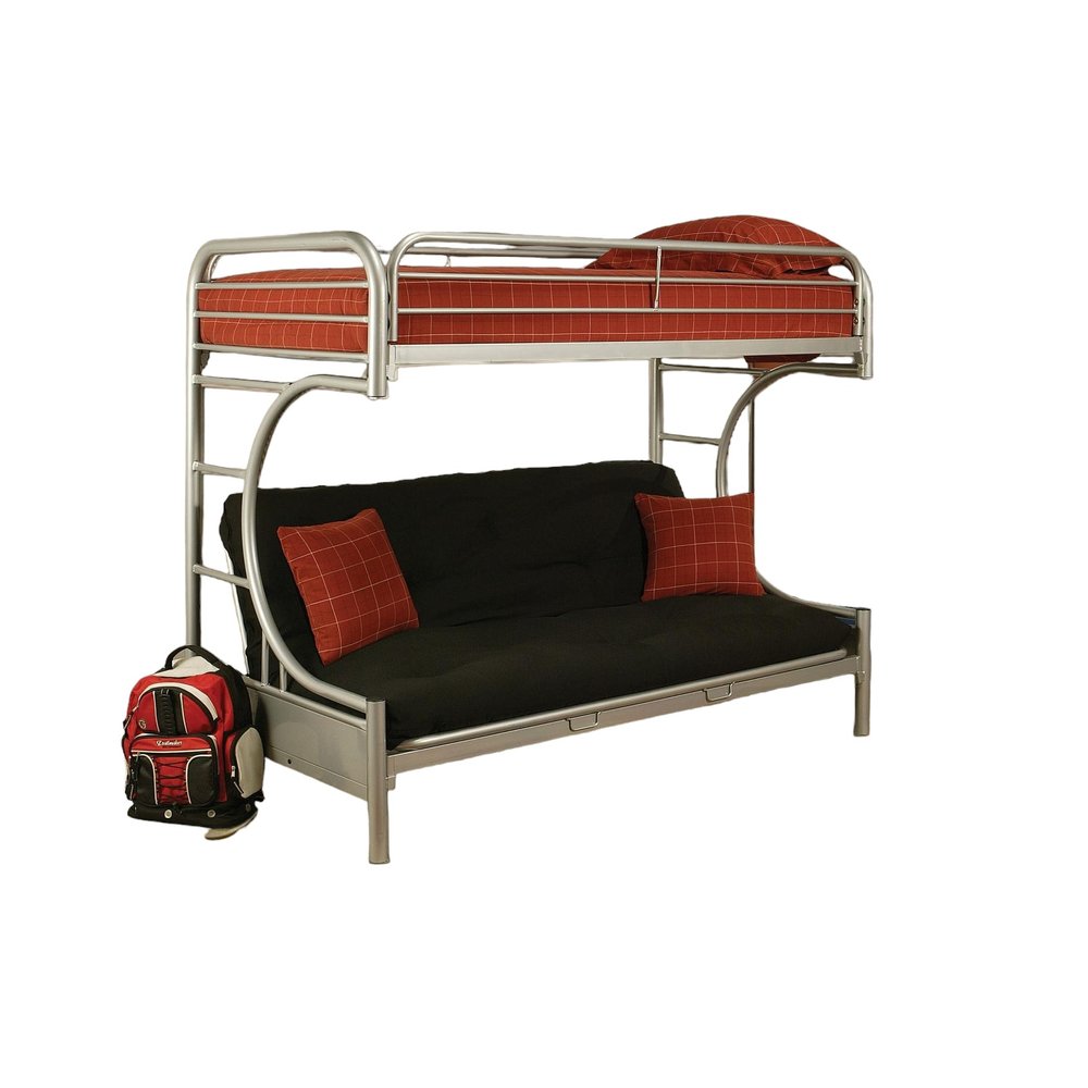 White Twin Contemporary Metal Bunk Bed