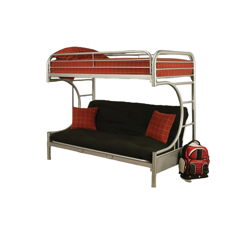 White Twin Contemporary Metal Bunk Bed