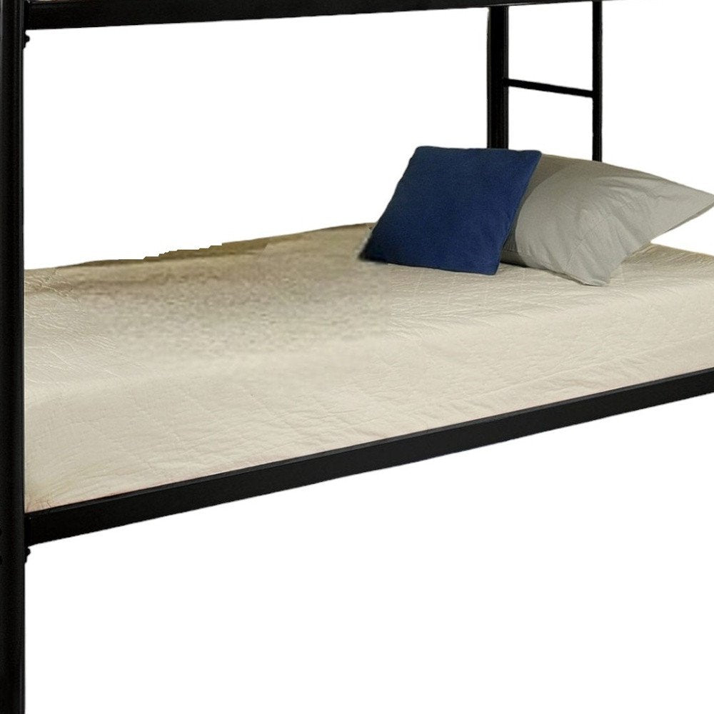 White Twin Over Twin Metal Bunk Bed