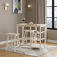 Three Piece Cream Solid Wood Counter Height Bar Table Set