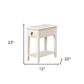 23" White Wood End Table With Drawer And Magazine Holder