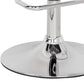 Clear and Silver Acrylic and Metal Low Back Adjustable Height Swivel Bar Chair