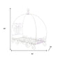 Purple and White Metal Canopy Bed Frame