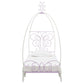Purple and White Metal Canopy Bed Frame