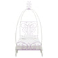 Purple and White Metal Canopy Bed Frame