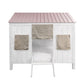 Pink and White Wood Full Bed Frame
