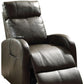 28" Gray Tufted Faux Leather Faux Leather Power Lift Assist Recliner