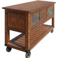 58" Rustic Brown Rolling Kitchen Cart With Storage