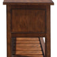 58" Rustic Brown Rolling Kitchen Cart With Storage