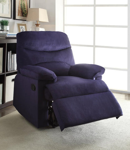 35" Blue Velvet Manual Recliner