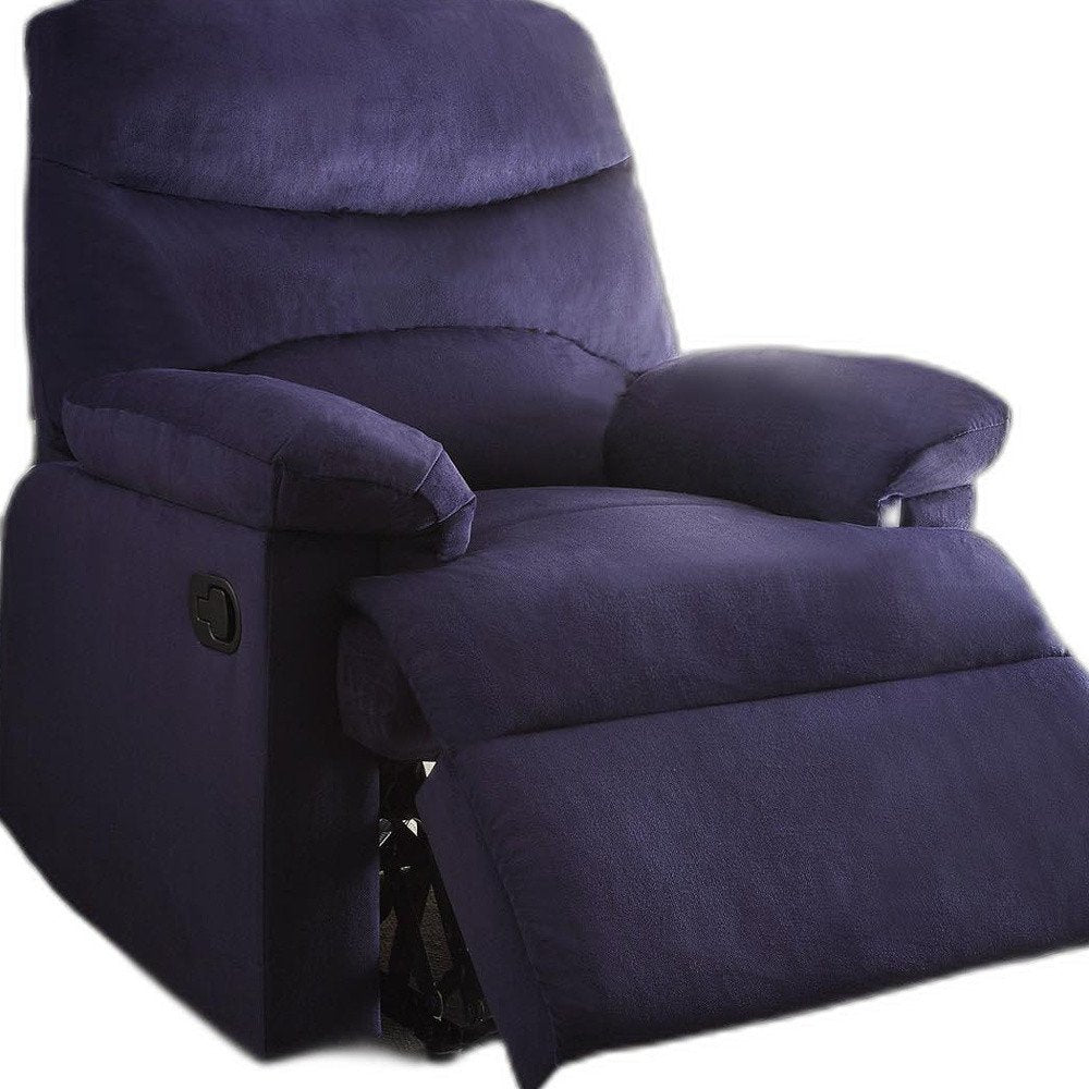 35" Blue Velvet Manual Recliner