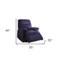 35" Blue Velvet Manual Recliner