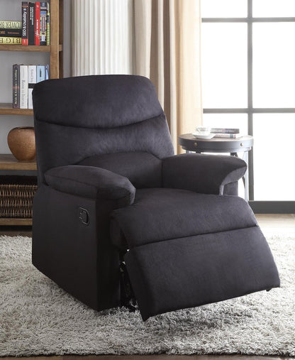 35" Black Microfiber Manual Recliner