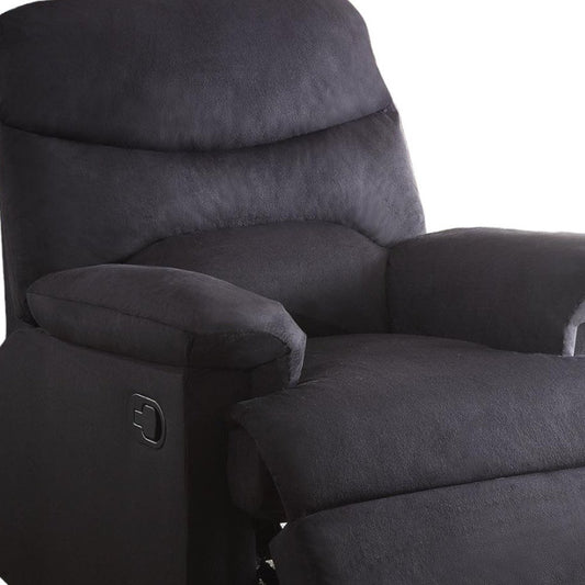 35" Black Microfiber Manual Recliner